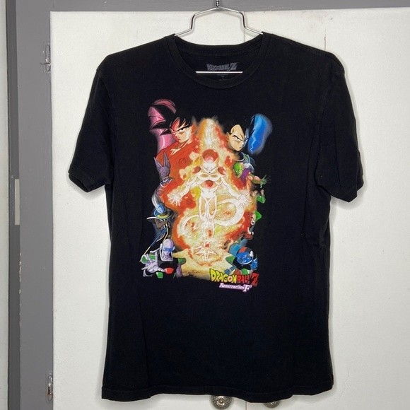Dragon Ball Z Men’s Resurrection F T Shirt Large Black Goku Piccolo Frieza